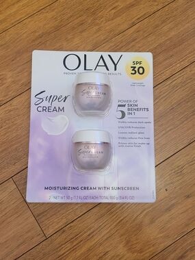 NWT Olay Super Cream Facial Moisturizer SPF 30 NIB 1.7 oz Two Pack